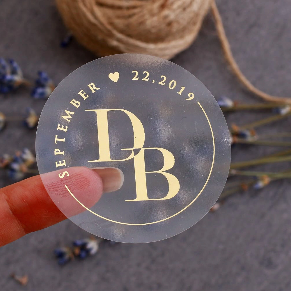 Transparent Round Initial Sticker